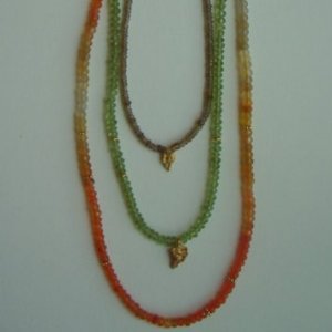 Zirkon, Peridot, Carneol, Goldnuggets