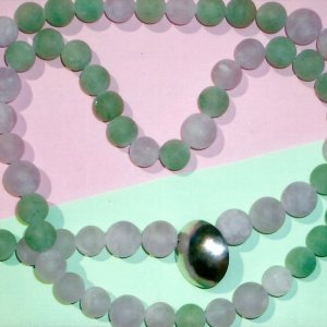 Amethyst, Aventurin mattiert,
Silberlinse