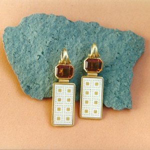 Citrin, Keramik, 
Gold 900/000