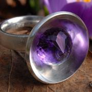 Amethyst, onion cut, Silber 925/000